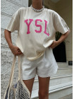 T-SHIRT YSL - ΜΠΕΖ